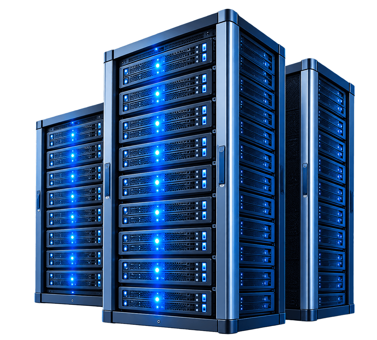 Managed server racks with active status lights